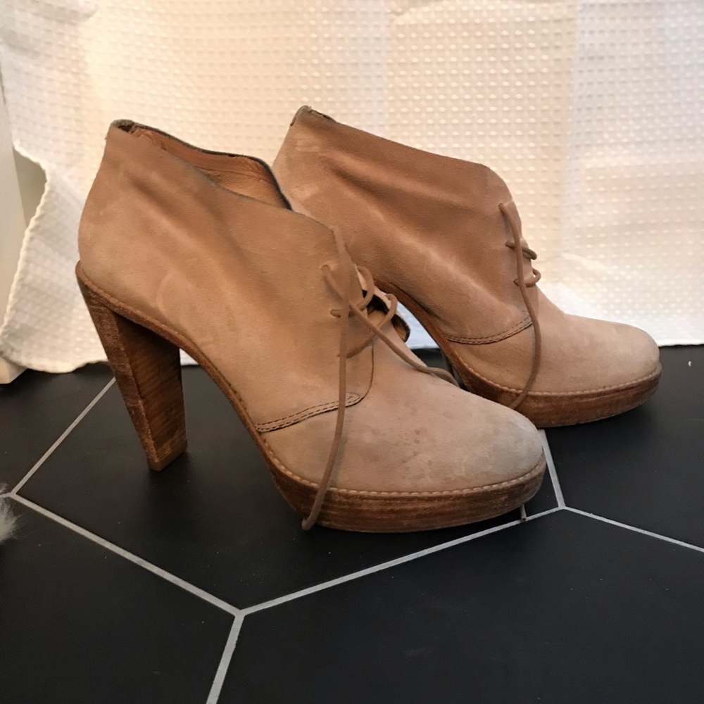 Cole Han suede tan booties